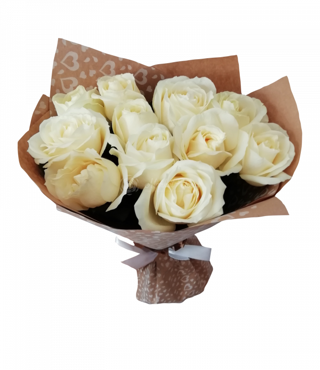 Букет из белых роз «Лаура»